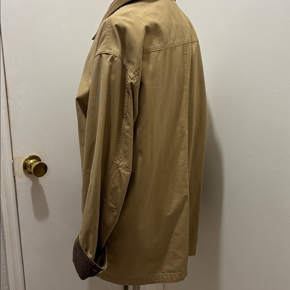 L.L. Bean Tan Cotton-Blend Field Jacket with Brown Corduroy Trim - Picture 5 of 8